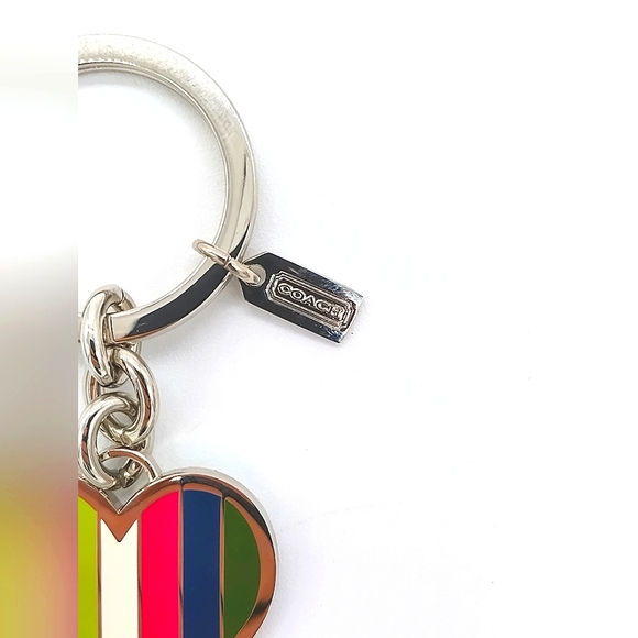 Vintage COACH Legacy Signature Rainbow Keychain Fob Purse Charm-RARE #92109 - Picture 5 of 10